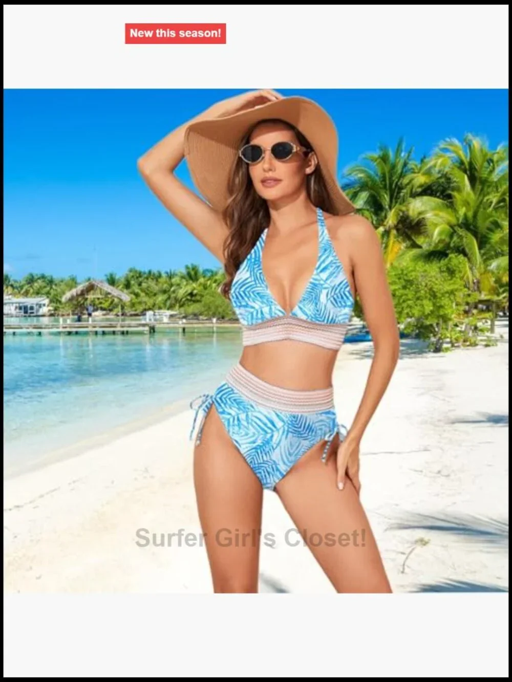 Two Piece Bikini Set for Women with Men's Swim Trunks Matching Couples Swimwear